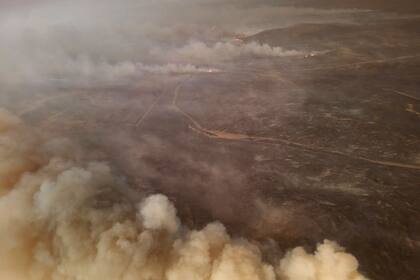 Así se ve el incendio en Caminiaga, desde el aire 