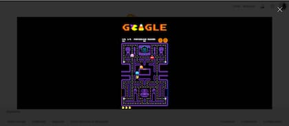 Así se ve el juego interactivo de Google, por el que se puede jugar una versión de Pac-man con temática de Halloween