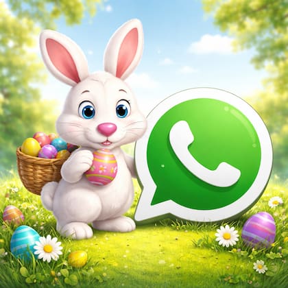 Así se ve el "modo conejito de Pascuas" en WhatsApp (imagen ilustrativa generada con IA)