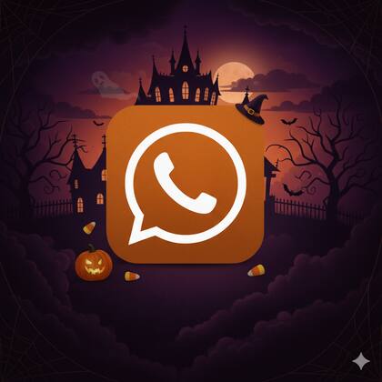 Así se ve el "modo Halloween" de WhatsApp