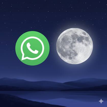 Así se ve el "modo Luna llena" de WhatsApp