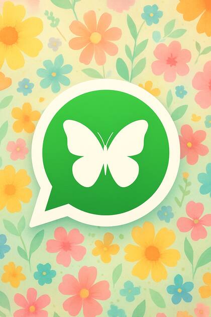 As se ve el "modo mariposa" de WhatsApp (imagen generada con IA)