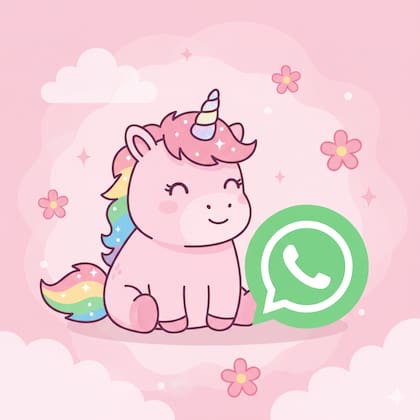 Así se ve el "modo unicornio rosa" de WhatsApp