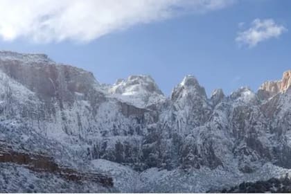 Así se ve el Parque Nacional Zion en invierno