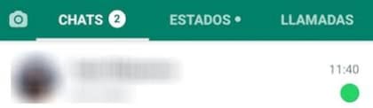 Así se ve el punto verde en los chats de WhatsApp
