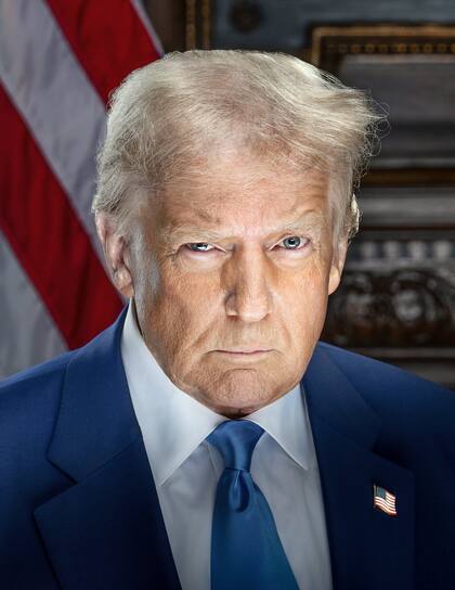 Así se ve el retrato oficial del presidente Donald J. Trump para su segundo mandato