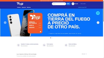 Así se ve el sitio de CourierTDF, la primera tienda que permite importar tecnología de Tierra del Fuego al continente con el sistema courier con ventajas impositivas que anunció el Gobierno