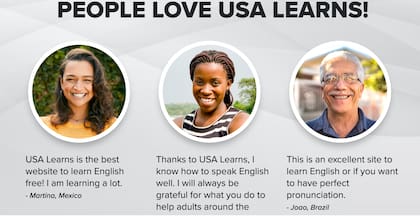 Así se ve el sitio web de Usa Learns