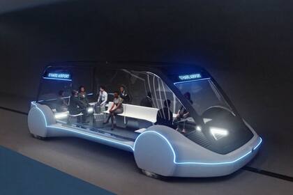 Así se ve el skate, el prototipo de vehículo que circulará por la red de túneles subterráneos Loop diseñado por The Boring Company