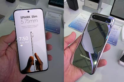 Así se ve el Tecno Spark Slim, con un grosor de 5,75 mm y una pantalla de 6,78 pulgadas
