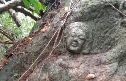 Así se ve la escultura antigua tallada en piedra descubierta en Tailandia