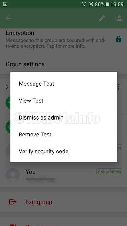 Así se ve la nueva función para administradores de grupos de WhatsApp reportada por WABetaInfo