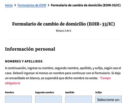 Así se ve la plataforma del cambio de domicilio