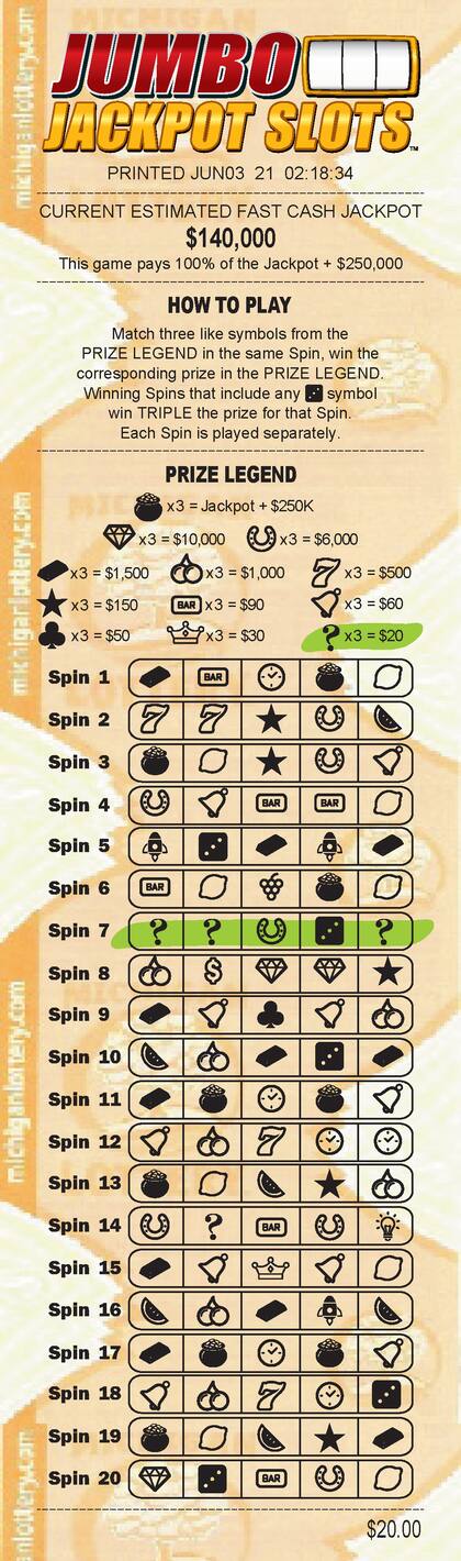 Así se ve una boleta como la que jugó y ganó la mujer en Oakland