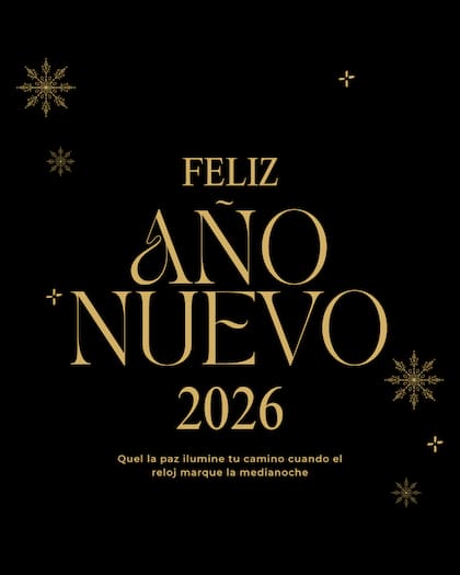 Así se ve una Ecard minimalista para mandar en Año Nuevo
