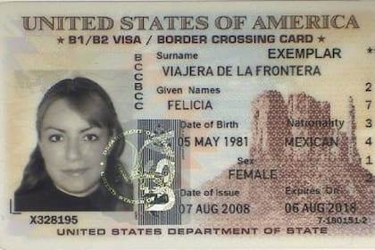 Así se ve una visa láser para entrar en Estados Unidos