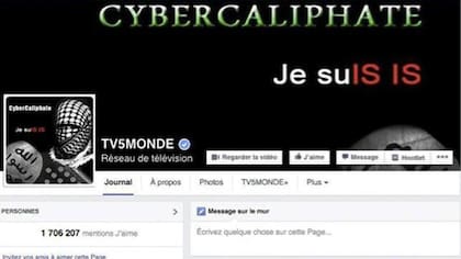 Así se veía anoche la página de Facebook de TV5 Monde