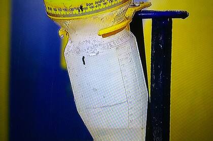 Así se veía el pluviómetro en la Bombonera en medio de la tormenta