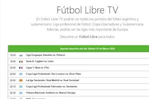 Así se veía el sitio Fútbol Libre antes de ser bloqueado por la Justicia