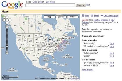 Así se veía Google Maps cuando nació en 2005