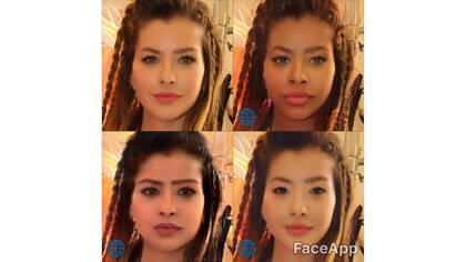 Así se veía la China Suárez con los diferentes filtros de FaceApp, una función que los desarrolladores han retirado tras las críticas recibidas en las redes sociales