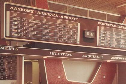 Así se veía un tablero Solari en Windhoek, Namibia, en 1965