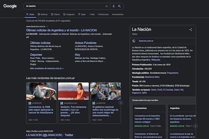 Así se ven los resultados de búsqueda de Google con el modo oscuro