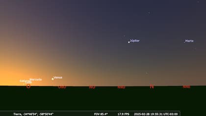 Así se verá el cielo hoy antes de las 20