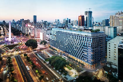 Así se verá el Edificio del Plata en 2028 sobre la avenida 9 de Julio