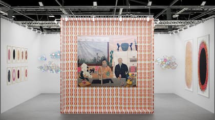 Así se verá el stand de Ruth Benzacar, con obras de Chiachio&Giannone, Tomás Saraceno, Liliana Porter, Ernesto Ballesteros y Ulises Mazzucca