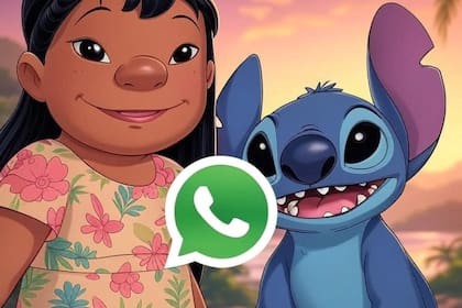 Así se vería el "modo Lilo & Stitch" para WhatsApp