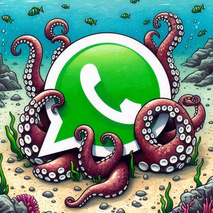 Así se vería el "modo pulpo" de WhatsApp, según la IA