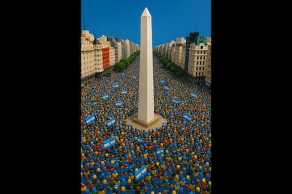 Así se vería el obelisco en el "modo Lego"