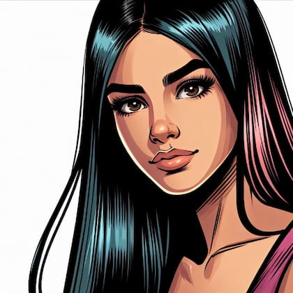 Así se vería Emilia Mernes como un personaje de cómic, según la IA