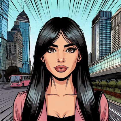 Así se vería Emilia Mernes si fuera un personaje de cómic, según la IA