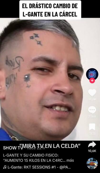 Así se vería hoy L-Gante (Foto: Tiktok @argshowtv)