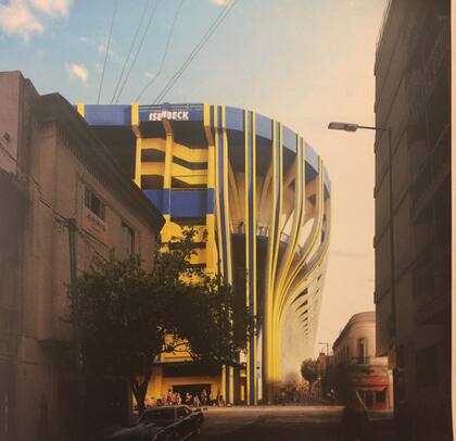 Así se vería la calle Del Valle Iberlucea, en caso de construirse la propuesta del arquitecto esloveno, que no invade el espacio aéreo de los vecinos