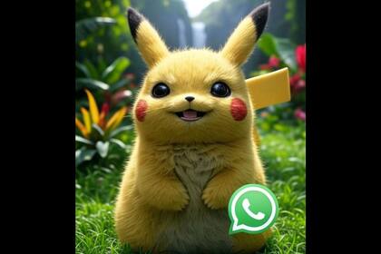 Así se vería un Pokemón en el "modo Pokemón" de WhatsApp