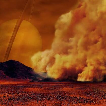 Así se vería una tormenta de viento en Titán.