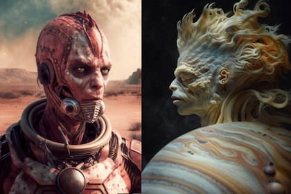 Así se verían los habitantes de Marte y Júpiter, según la inteligencia artificial