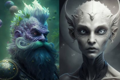 Así se verían los habitantes de Neptuno y la Luna, según la inteligencia artificial