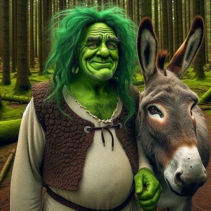 Así se verían Shrek y Burro en la vida real, según Copilot