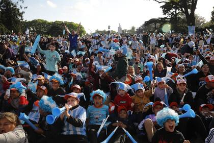 El festejo del gol argentino