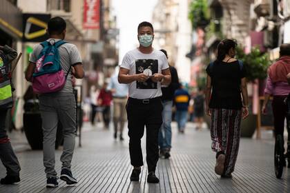 La peatonal Lavalle antes de la cuarentena