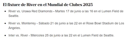 Así será el recorrido de River en el Mundial de Clubes