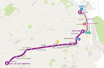 Así será el recorrido total de la línea E del subte