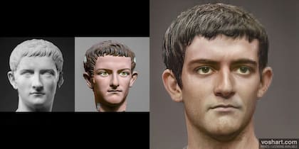 Así sería el rostro de Calígula, emperador romano entre el año 37 y el 41