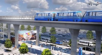 Así sería el tren eléctrico del Aeropuerto Internacional de Los Ángeles