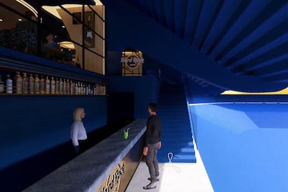 Así sería la barra exterior del Hard Rock Bombonera que se ubicaría sobre la tribuna de socios de la Bombonera que da al Riachuelo, según el render que compartió el club xeneize en sus redes sociales (x.com/BocaJrsOficial)