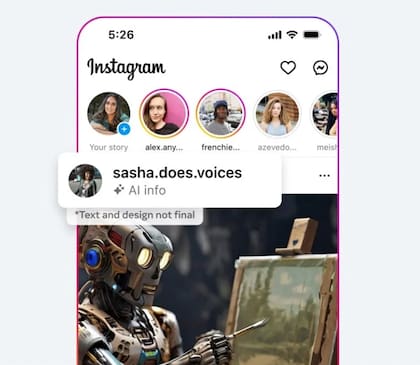Así sería la etiqueta que Meta implementará en Instagram para identificar las fotos hechas con IA